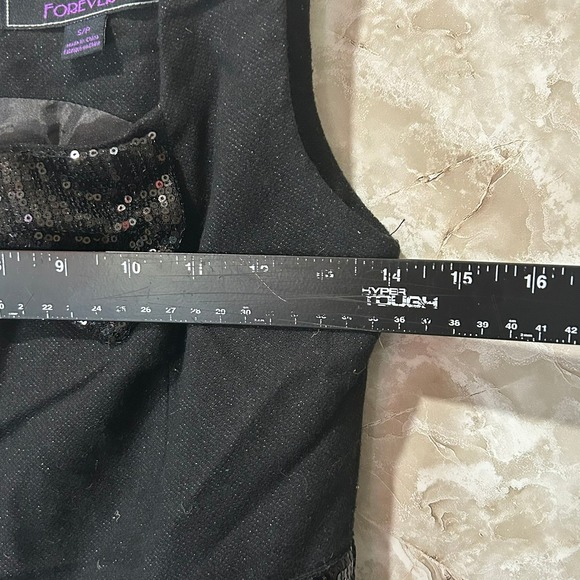 Forever 21 Black Sleeveless Party Dress with Sequin Bow and‎ Belt S/P - Picture 8 of 10